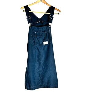 Donna Karan Jeans Blue Linen Romper Skirt - Size Medium
